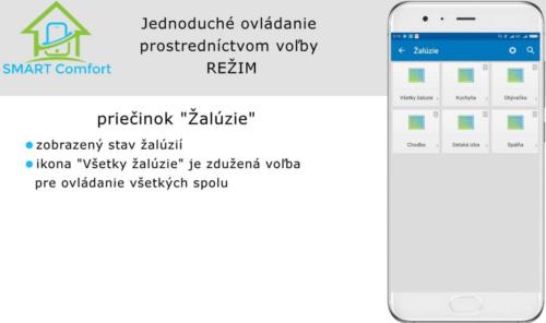 Rezim 1 zaluzie TapHome ovládanie z mobilu